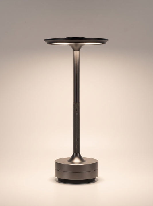 Lampe de table sans fil Maison Olvar, modèle Disque, noir